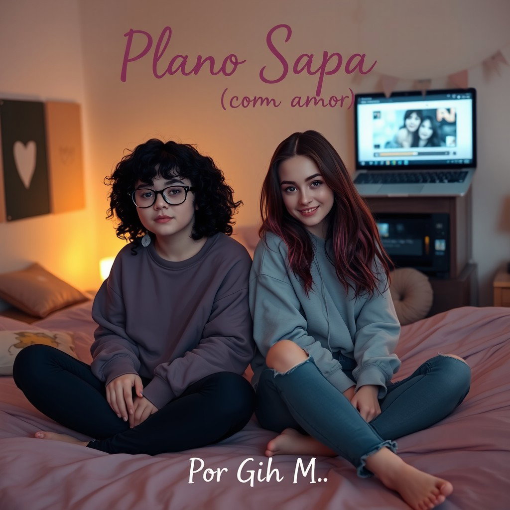 Two teenage girls sitting on a bed