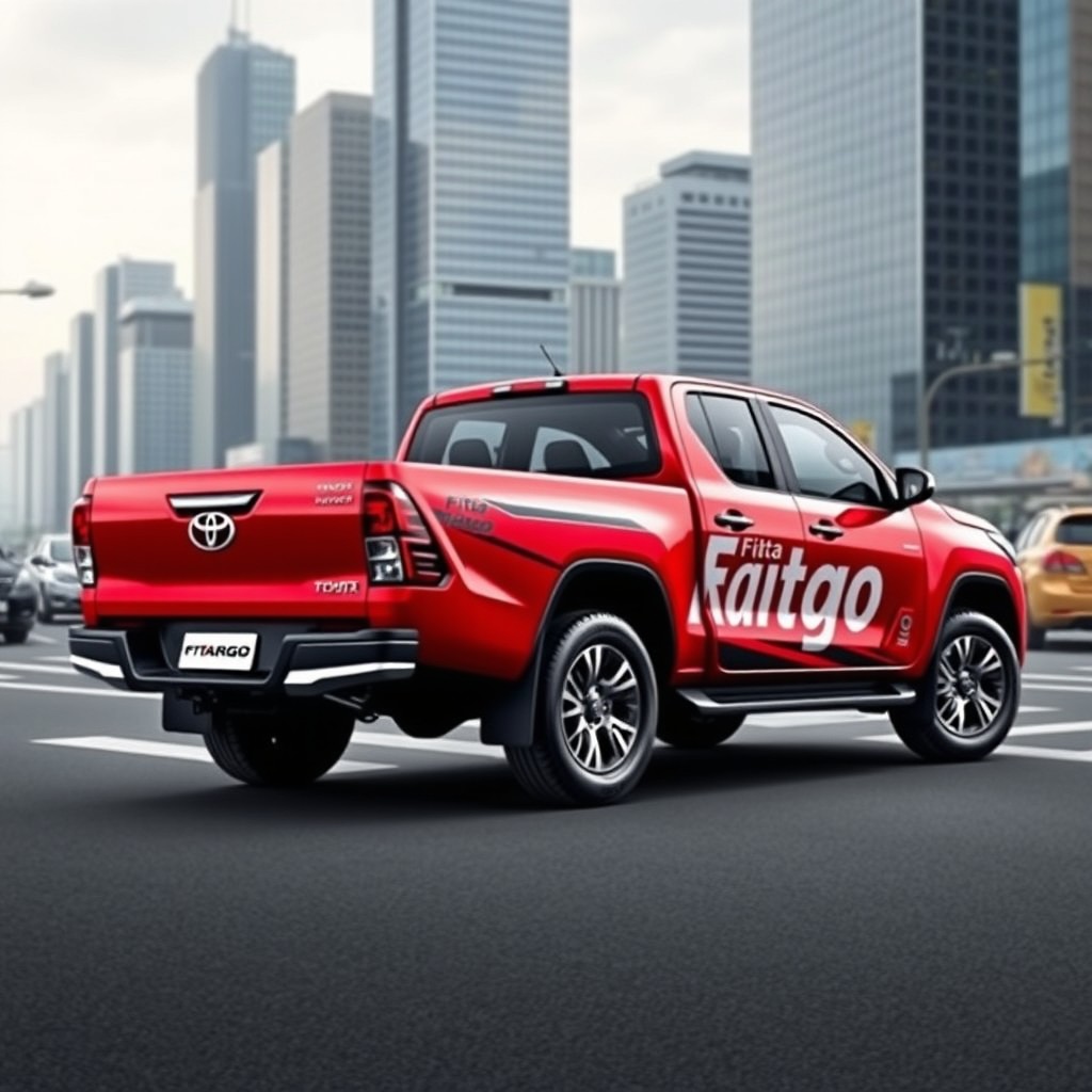 A striking design of a Toyota double cabin pickup truck, featuring a modern and aerodynamic body shape