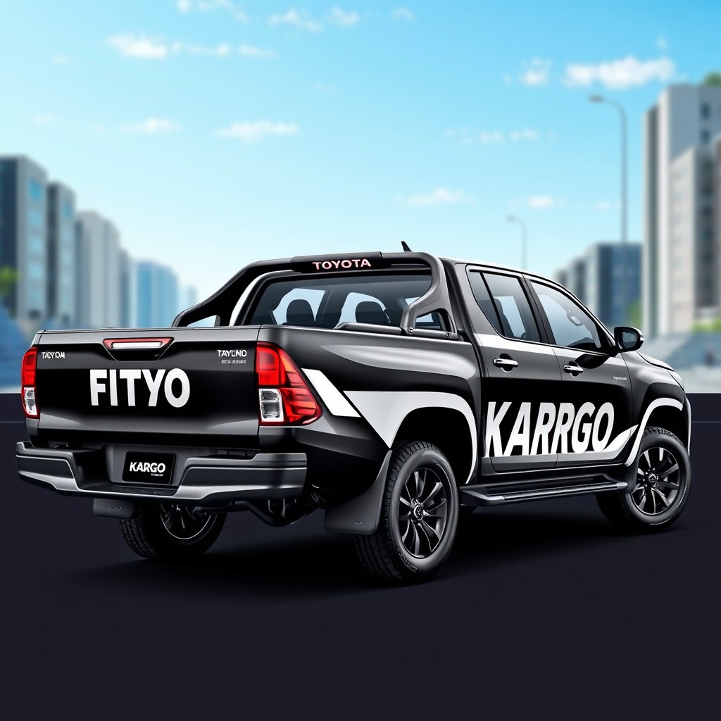 A striking design of a Toyota double cabin pickup truck, featuring a contemporary and robust body aesthetic
