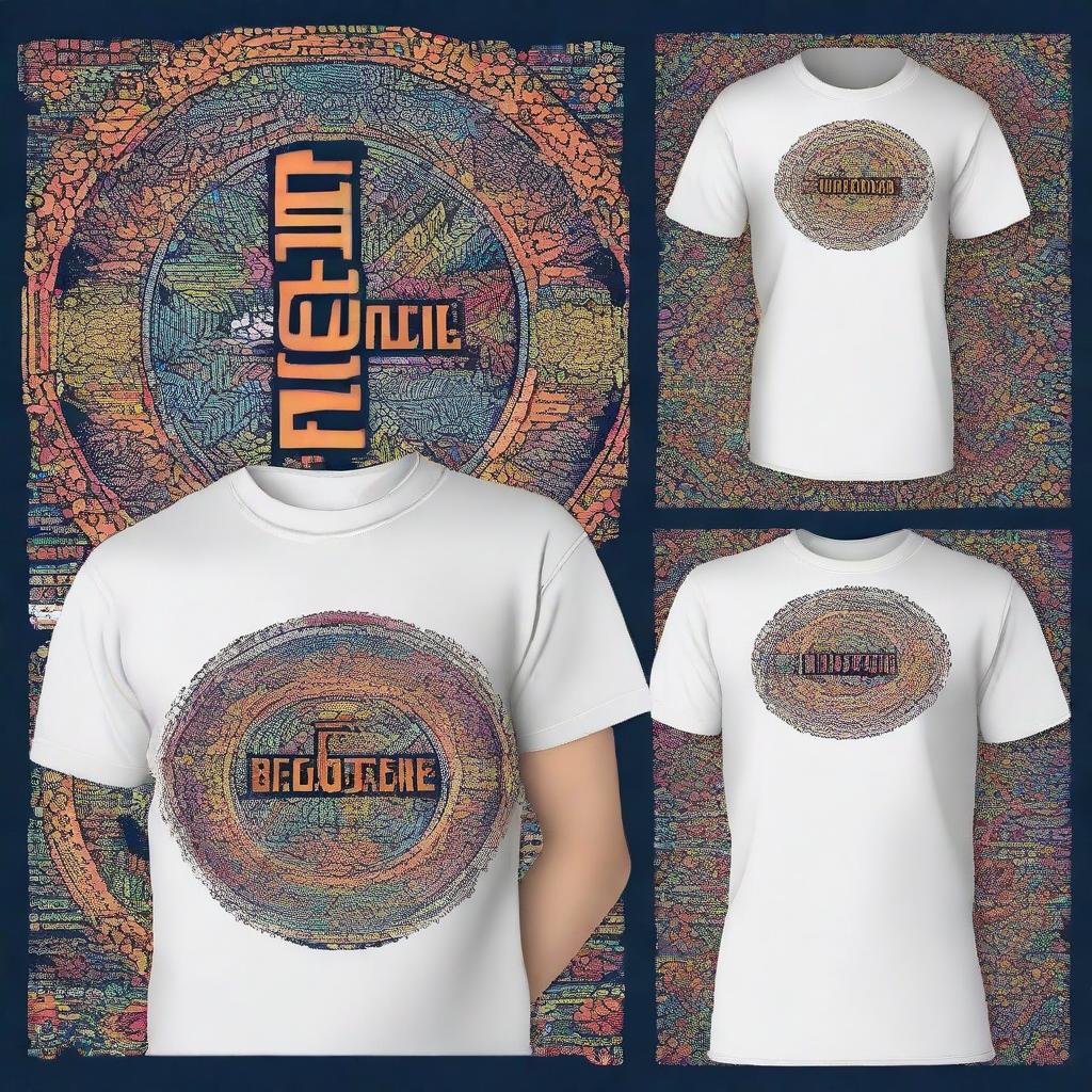 Generate a creative and unique t-shirt design featuring the text 'lergur_cee'. Try combining vibrant colors, intricate patterns or innovative graphics.