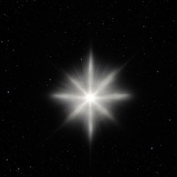 A radiant 6-pointed star gleaming against a pitch-black background