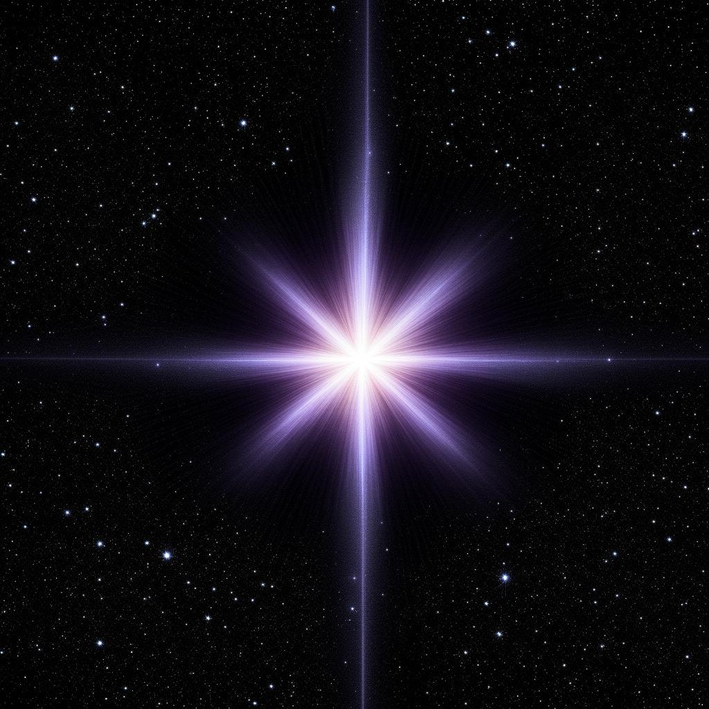 A radiant 6-pointed star gleaming against a pitch-black background