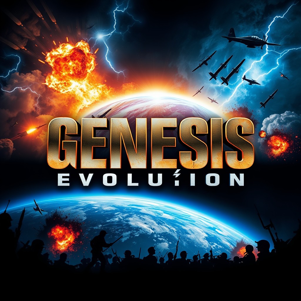 A cinematic movie poster for a film titled 'Génesis Evolución'