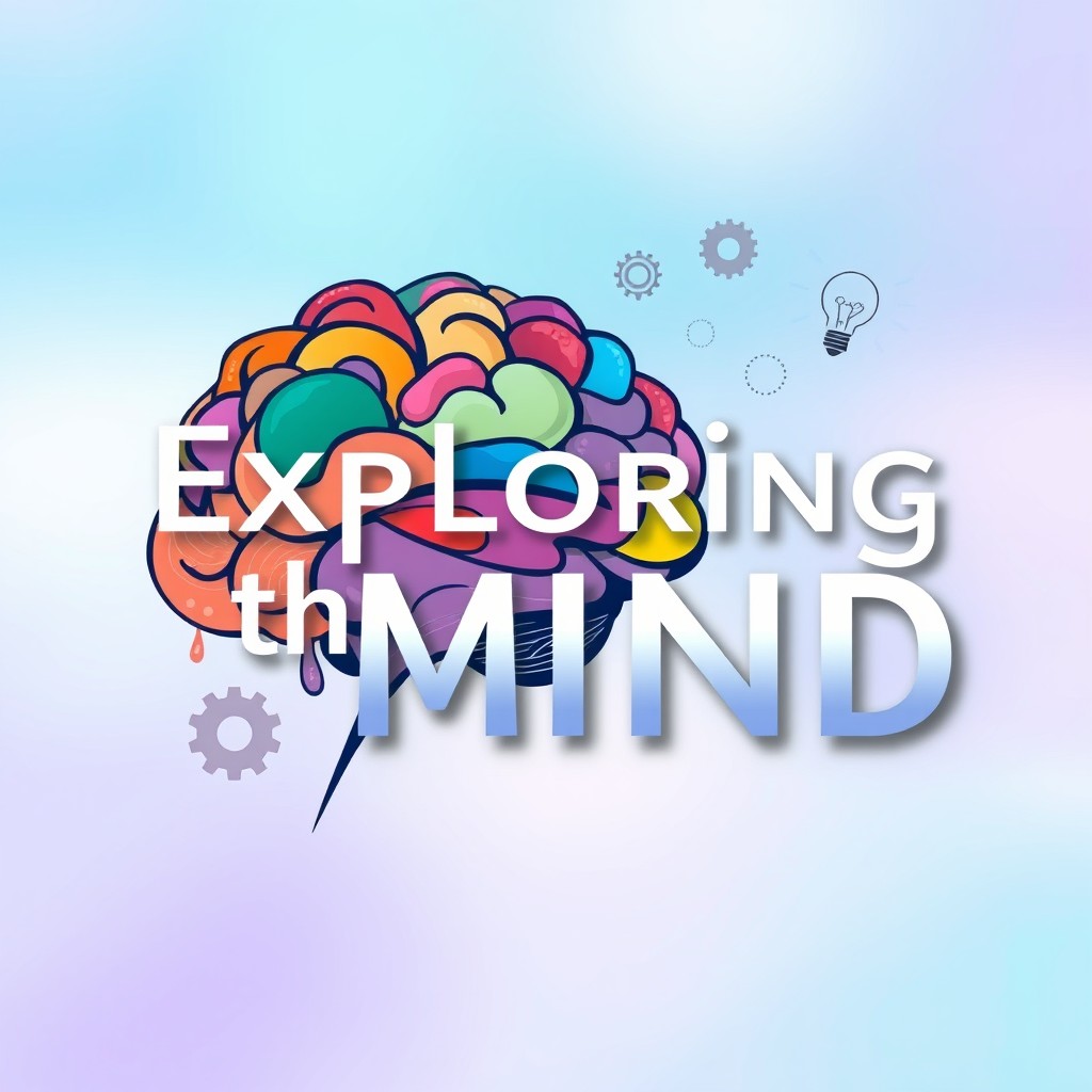 A creatively designed cover for a psychology book, featuring a vibrant illustration of a human brain made up of colorful, abstract shapes and patterns, symbolizing different aspects of the mind and emotions