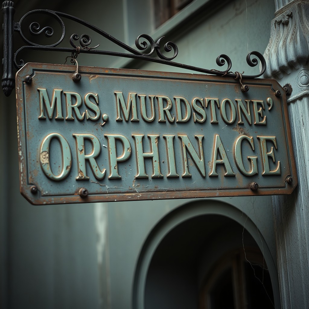 A distressed vintage metal sign reading 'Mrs