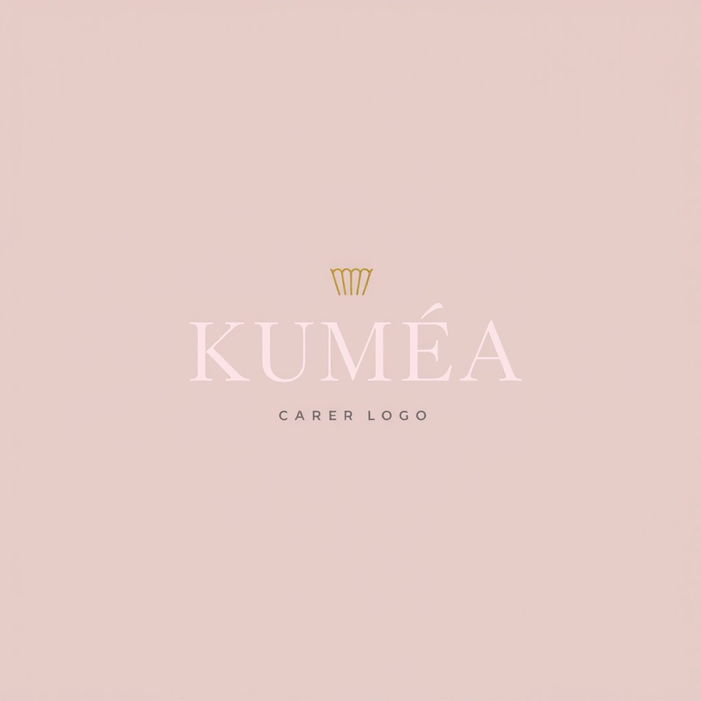 A minimalist logo design for a bakery featuring the name 'KUMÉA' in elegant typography