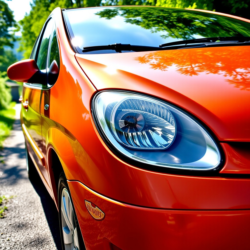 A detailed close-up of a Citroën Xsara Picasso 2003, showcasing its distinctive design features including the rounded body shape and large headlights