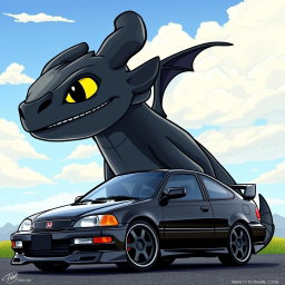 A black 1995 Honda Civic EX positioned slightly sideways, showcasing its sleek design and sporty BBS 17-inch wheels