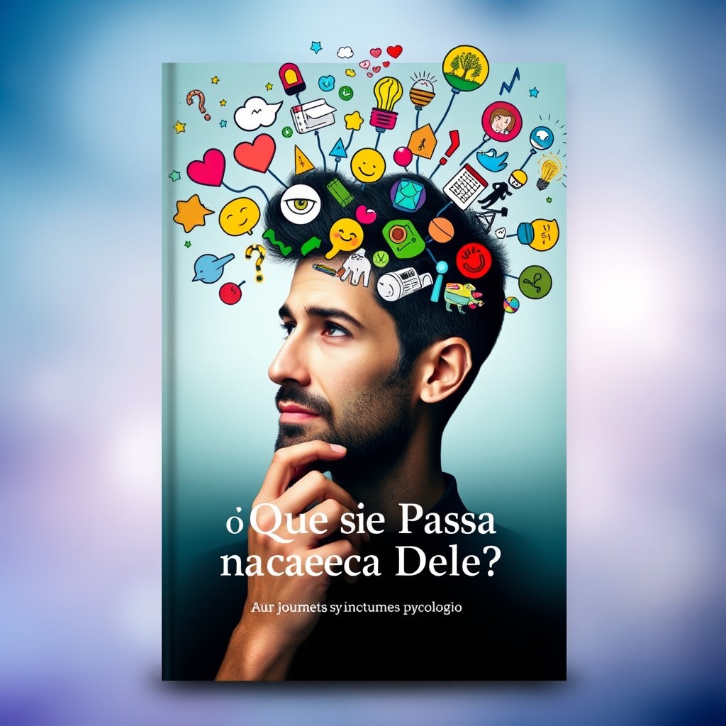 A captivating ebook cover design for the title 'O Que Se Passa na Cabeça Dele?'