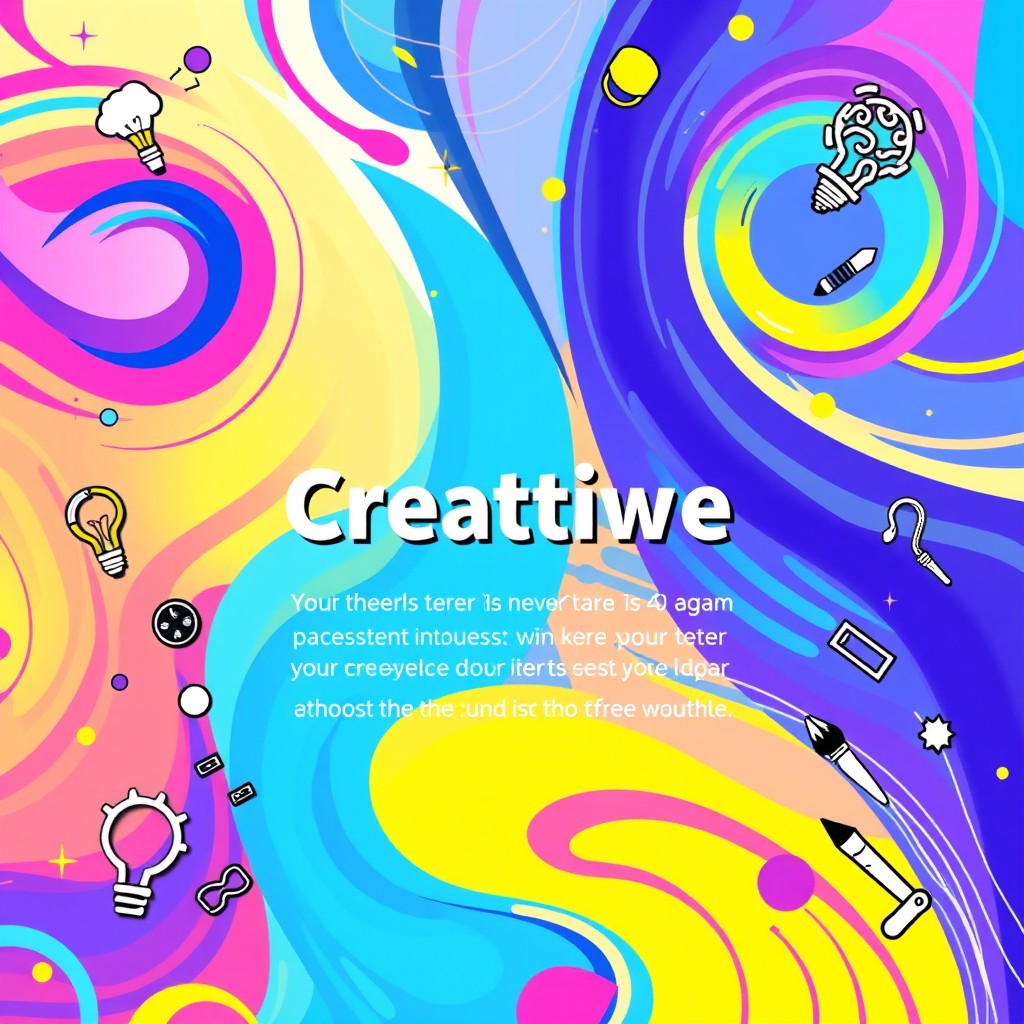 A vibrant and eye-catching banner design featuring a colorful abstract background with swirling shapes and gradients