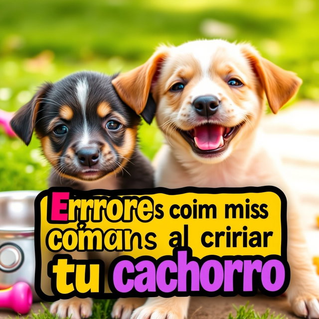 A vibrant YouTube thumbnail featuring an adorable puppy, with a cheerful expression and playful posture