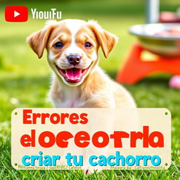 A vibrant YouTube thumbnail featuring an adorable puppy, with a cheerful expression and playful posture