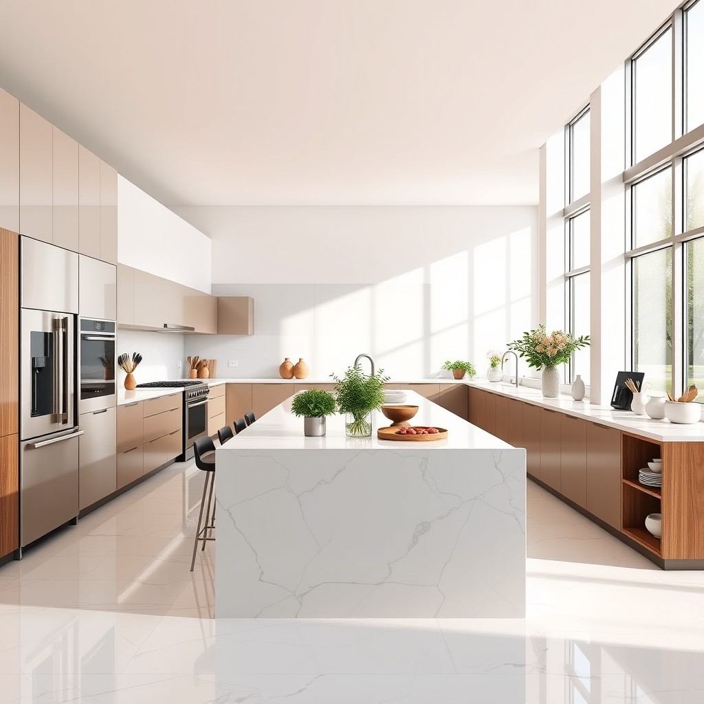 A modern kitchen showcasing sleek lines and contemporary design