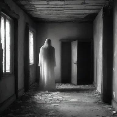 The unheralded ghostly figure that haunted the old abandoned house created a spine-chilling atmosphere.