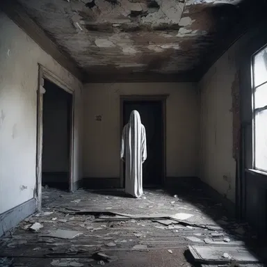 The unheralded ghostly figure that haunted the old abandoned house created a spine-chilling atmosphere.