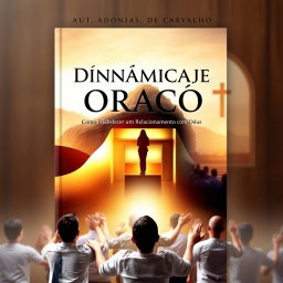 A captivating book cover titled 'Dinâmica de Oração' featuring the subtitle 'Como Estabelecer um Relacionamento com Deus' and the author's name, Adonias D