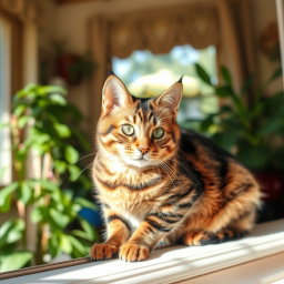 A beautiful brown tabaxi cat, featuring soft, textured fur with shades of brown and black stripes