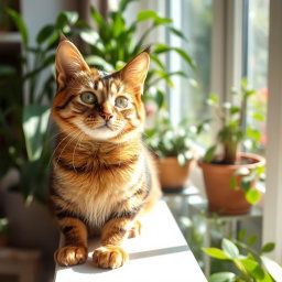 A beautiful brown tabaxi cat, featuring soft, textured fur with shades of brown and black stripes