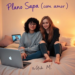 Two teenage girls sitting on a bed