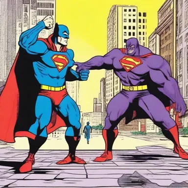 In the comic strip, the superhero filed a plaint against the supervillain for causing destruction in the city.