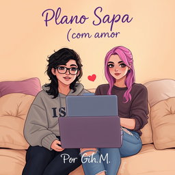 Two adolescents aged 17 and 19 in a cozy room, one with dark curly hair wearing glasses and a sweatshirt embodying 'Isis vibes', and the other with brightly dyed hair and an edgier style in ripped jeans representing 'Aria'