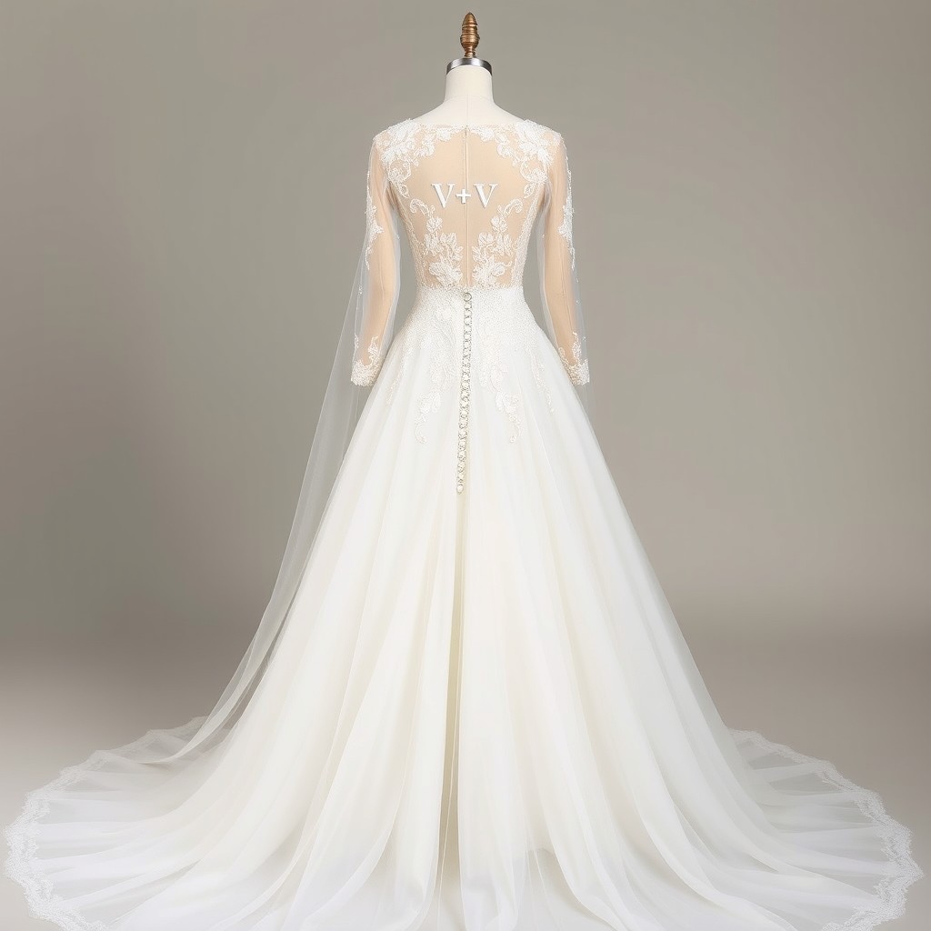 An elegant and romantic wedding dress in a modern princess style