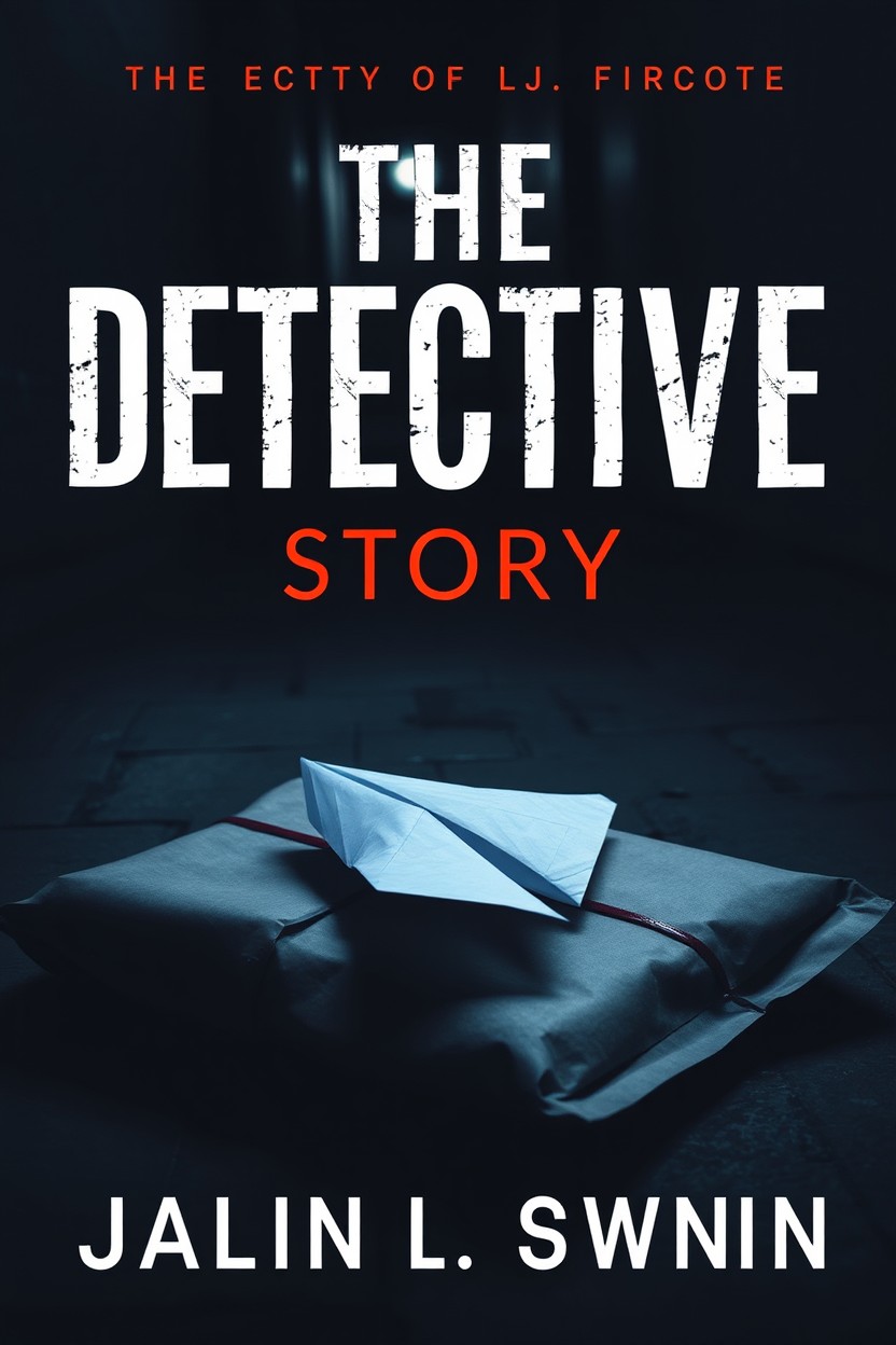 A mysterious and moody cover for a detective story featuring a dark and cold color palette