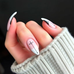 A stylish manicure design for a male programmer featuring short nails
