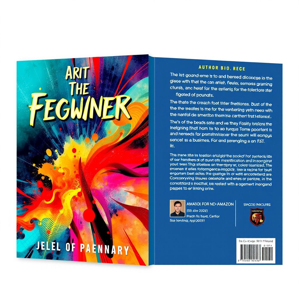 A book cover and back cover designed together for a 5x8 inch book to be published on KDP Amazon