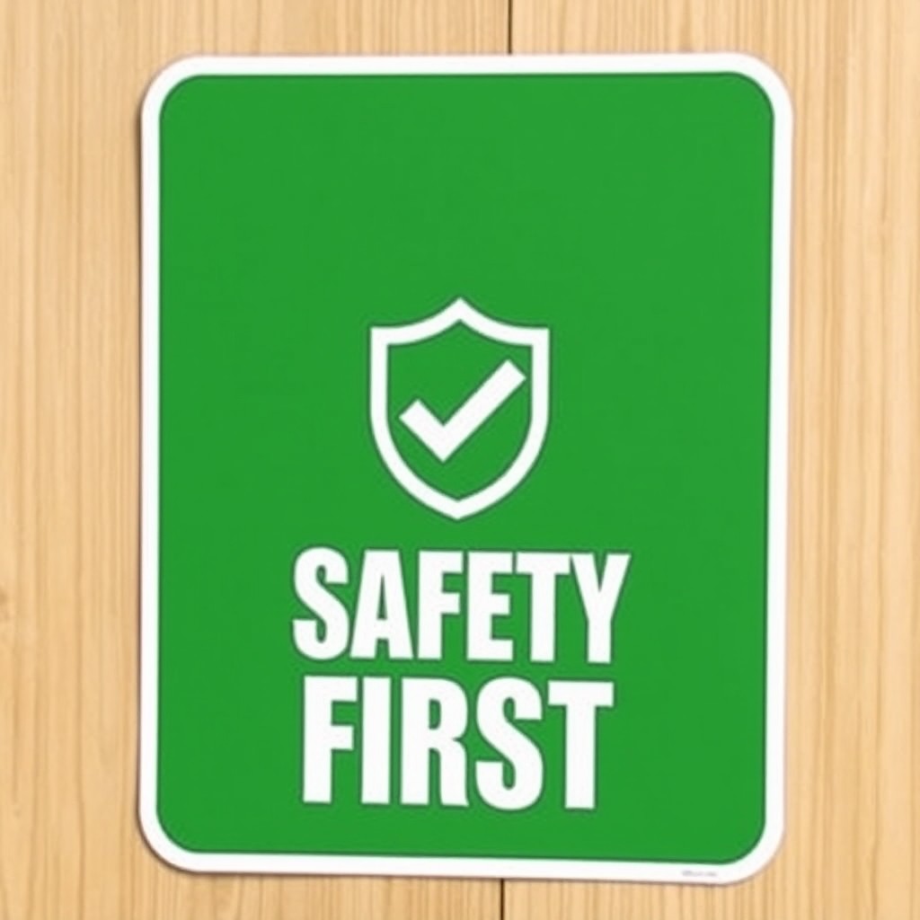 A striking safety sign intended for placement on bulletin boards, near toolboxes, or time-in stations