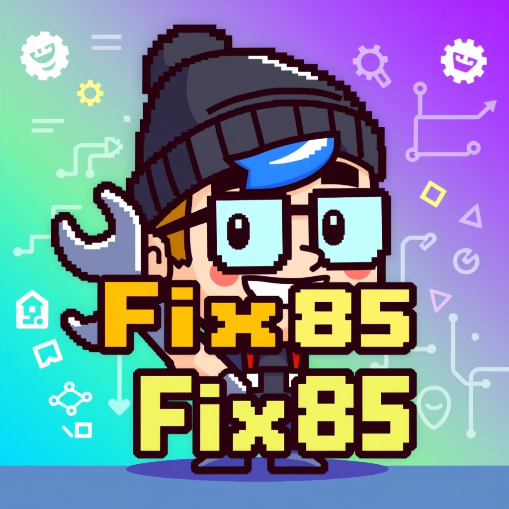 A fun pixel art avatar suitable for a GitHub profile, featuring the character 'Fix85'