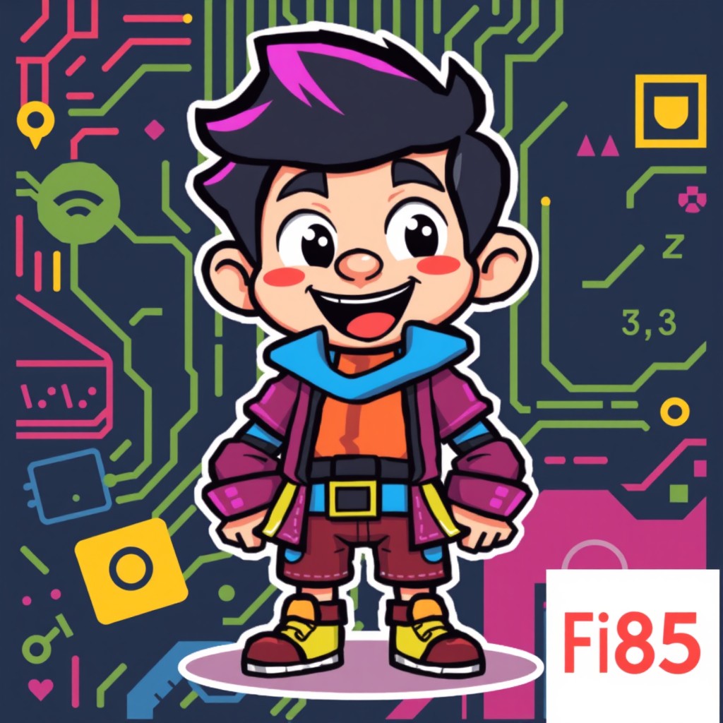 A fun pixel art avatar for GitHub featuring a character named Fix85, showcasing a unique style with a playful expression