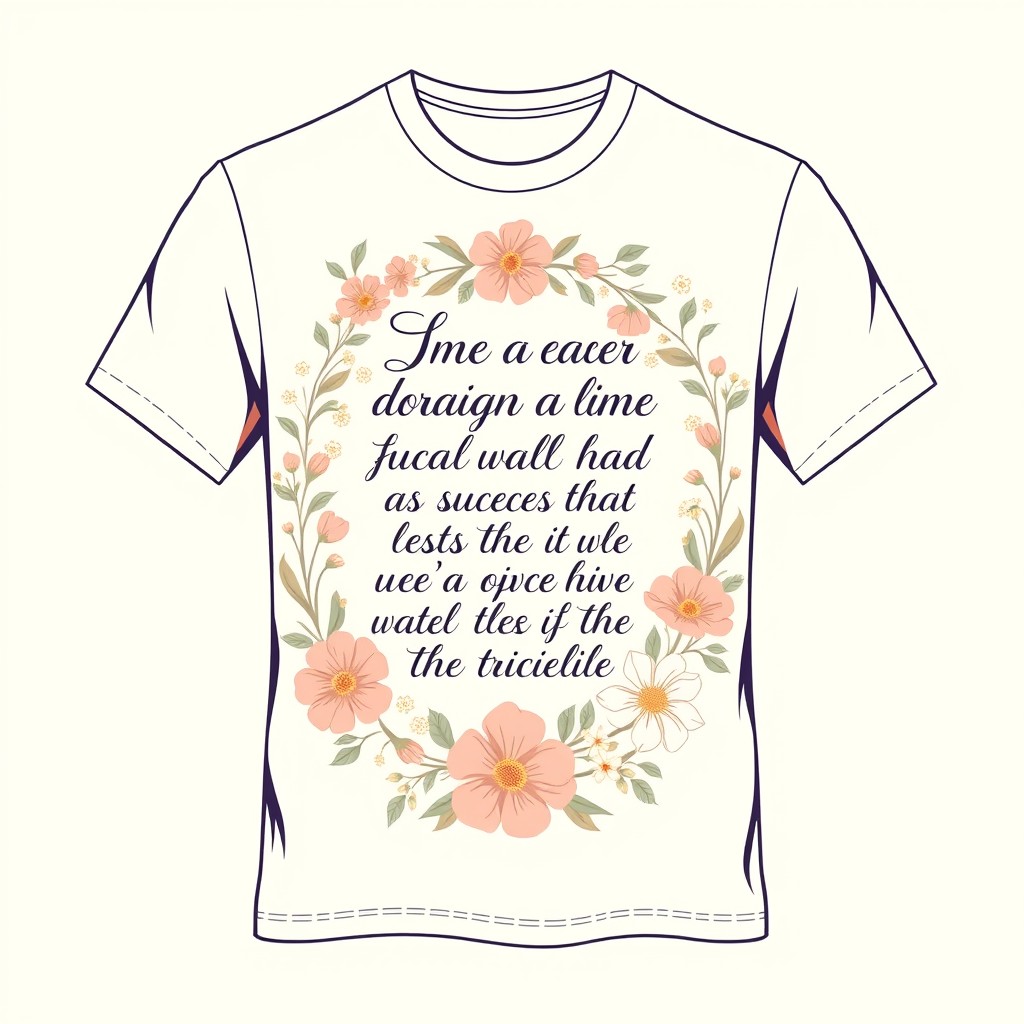 A stylish and modern t-shirt design featuring a beautifully illustrated Bible verse in elegant typography