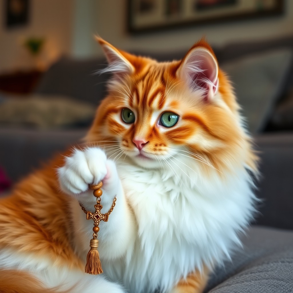 Whiskers & Blessings: The Cat with a Rosary