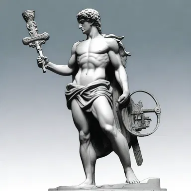 In Greek mythology, the god Hermes is often depicted holding a botonnee cross on his staff.