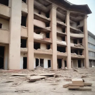 During the earthquake, the old building started to wobble before it collapsed.