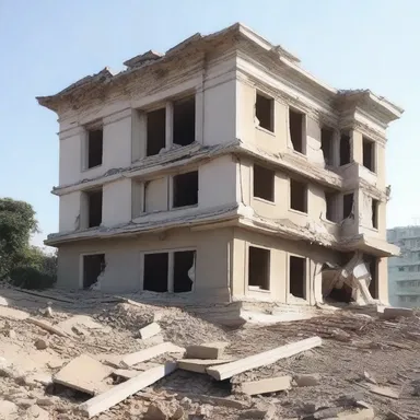 During the earthquake, the old building started to wobble before it collapsed.