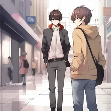 The shy protagonist's heart started to wobble when he saw his crush walking towards him.