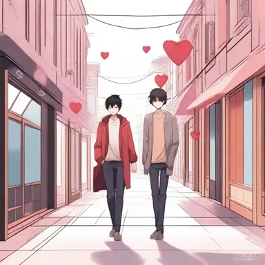 The shy protagonist's heart started to wobble when he saw his crush walking towards him.
