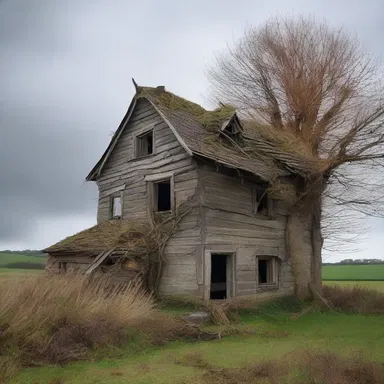 The old house wobbled in the strong wind, threatening to collapse at any moment.