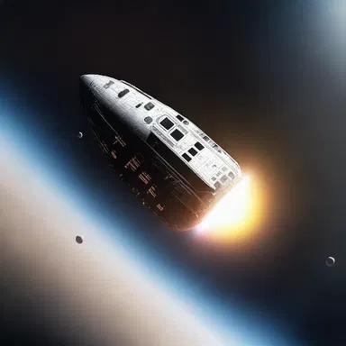 As the spaceship accelerated, it began to wobble through the vastness of space.