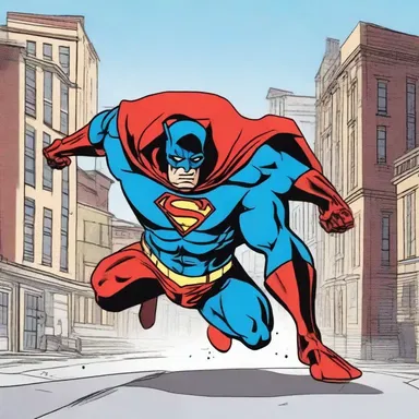 The superhero landed with a thud, causing the ground to shake and buildings to wobble around him.