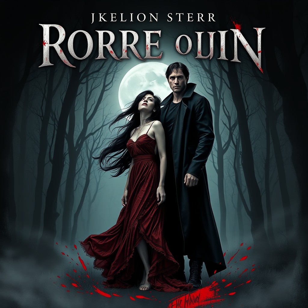 A thrilling romance horror novel cover that blends elements of suspense with passion