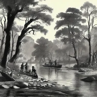 During the California Gold Rush, many settlers followed the path of the American River, hoping to find riches in the rivulets surrounding its banks.
