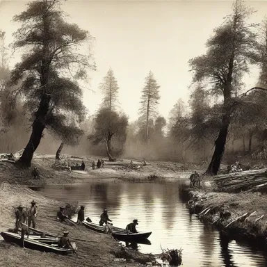 During the California Gold Rush, many settlers followed the path of the American River, hoping to find riches in the rivulets surrounding its banks.