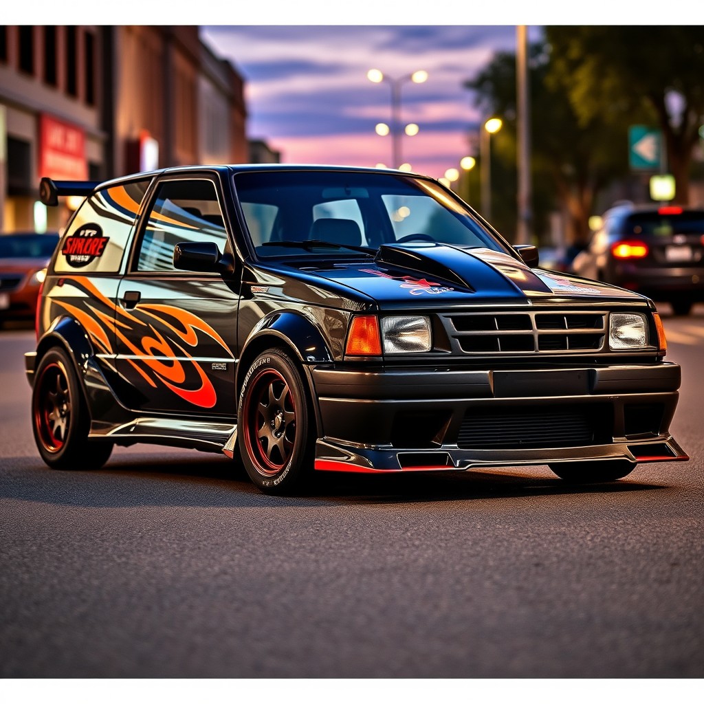 A classic 1997 Chevrolet Sprint car equipped with a stylish body kit, enhancing its sporty appeal