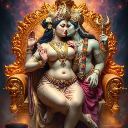 A captivating vision of a beautiful Hindu goddess, adorned with intricate jewelry, including delicate payal on her feet