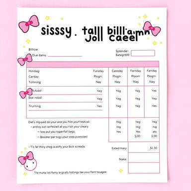 A playful and colorful sissy tax billing statement design, featuring a bright and cheerful layout