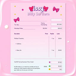 A playful and colorful sissy tax billing statement design, featuring a bright and cheerful layout