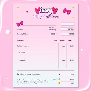 A playful and colorful sissy tax billing statement design, featuring a bright and cheerful layout